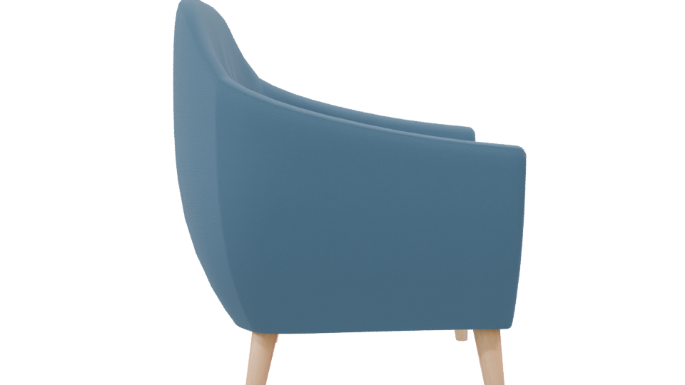 Stylish Blue Accent Chair 3D - Professional 3D Model Render 8