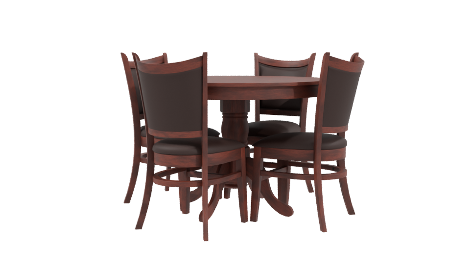 Stylish Wooden Dining Set 3D - Professional 3D Model Render 3