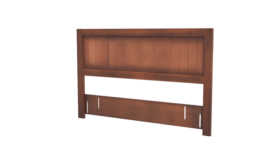 Stylish Wooden Bed Headboard Model - Professional 3D Model Render 12