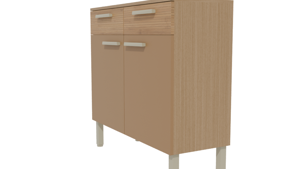 Stylish Wooden Storage Cabinet 3D - Professional 3D Model Render 13