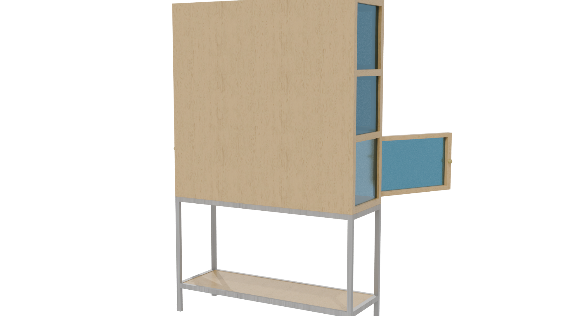 Stylish Wooden Display Cabinet 3D - Professional 3D Model Render 6