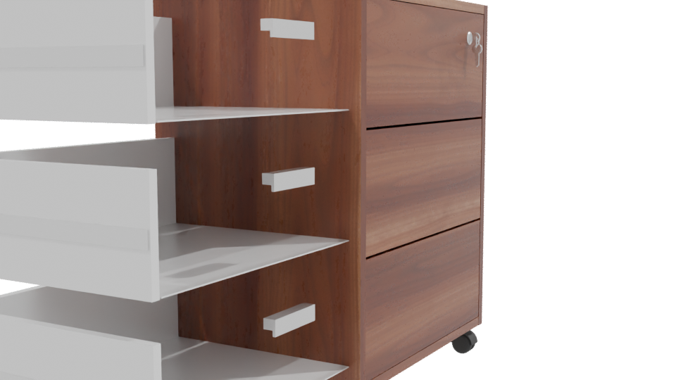 Stylish Wooden Filing Cabinet 3D - Professional 3D Model Render 9
