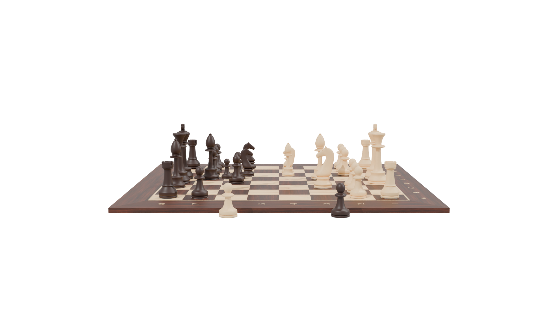 Realistic Chess Set 3D Model - Professional 3D Model Render 2