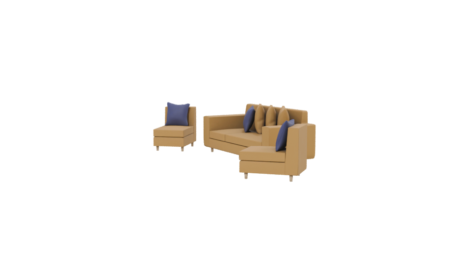 Living Room Sofa Set 3D Model - Professional 3D Model Render 13