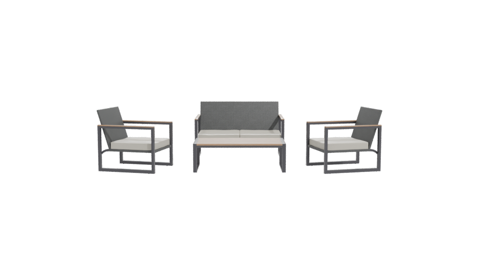 Stylish Outdoor Furniture Set - Professional 3D Model Render 11