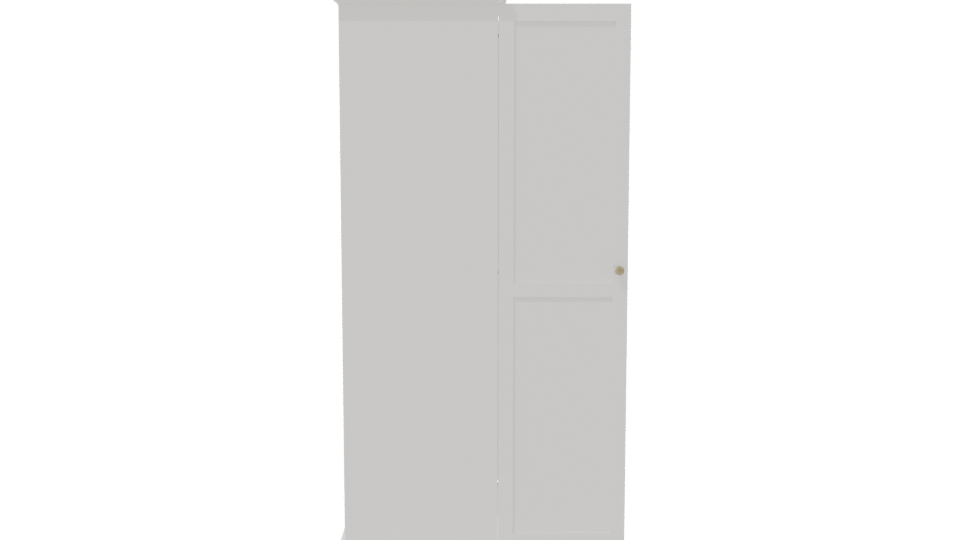 Minimalist White Wardrobe Model - Professional 3D Model Render 8