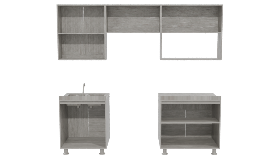 Stylish Kitchen Cabinet Set 3D - Professional 3D Model Render 5