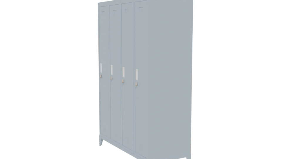 Industrial Four-Door Steel Locker 3D Model - Professional 3D Model Render 13