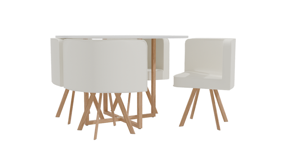 Modern Dining Table and Chairs Set - Professional 3D Model Render 10