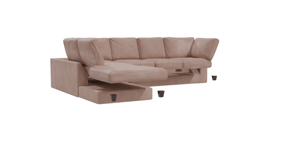 Contemporary L-Shaped Sofa Model - Professional 3D Model Render 10