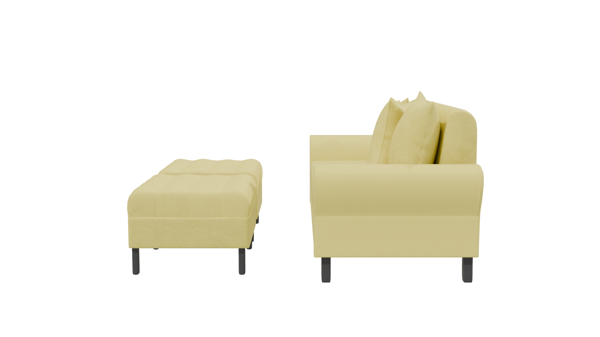 Stylish Yellow Corner Sofa 3D Model - Professional 3D Model Render 14