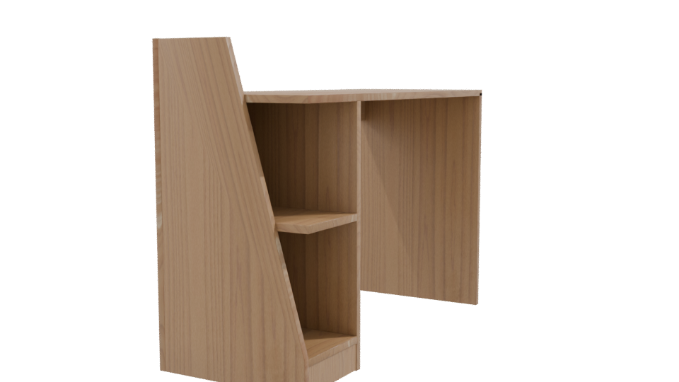 Modern Desk with Shelves 3D - Professional 3D Model Render 9