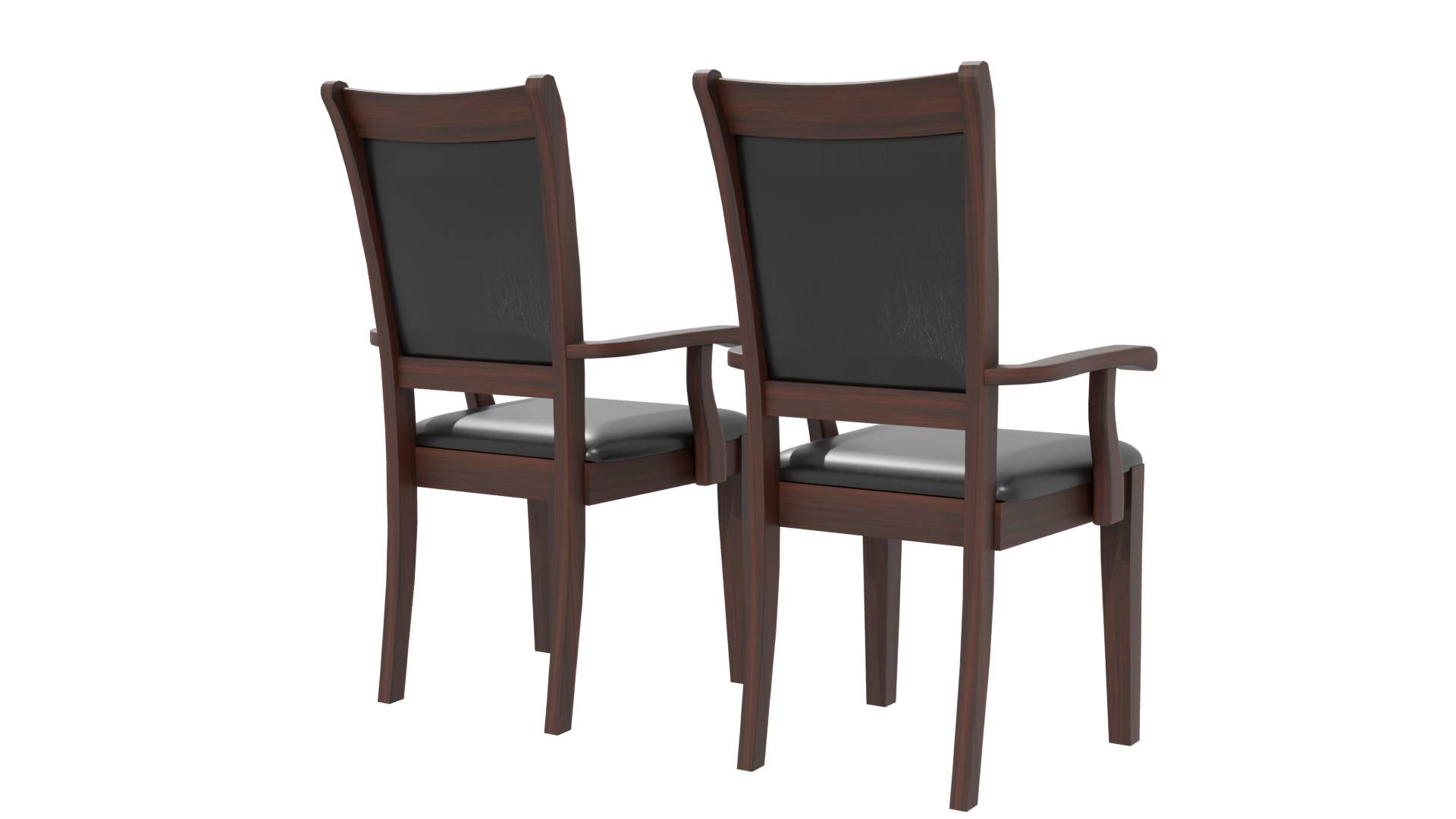 Elegant Black Upholstered Dining Chairs - Professional 3D Model Render 21