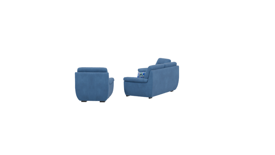 Stylish Leather Sofa Set 3D - Professional 3D Model Render 3