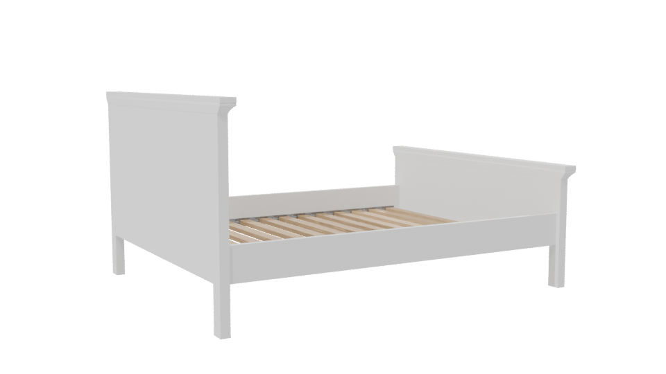 Stylish Wooden Bed Frame 3D - Professional 3D Model Render 7