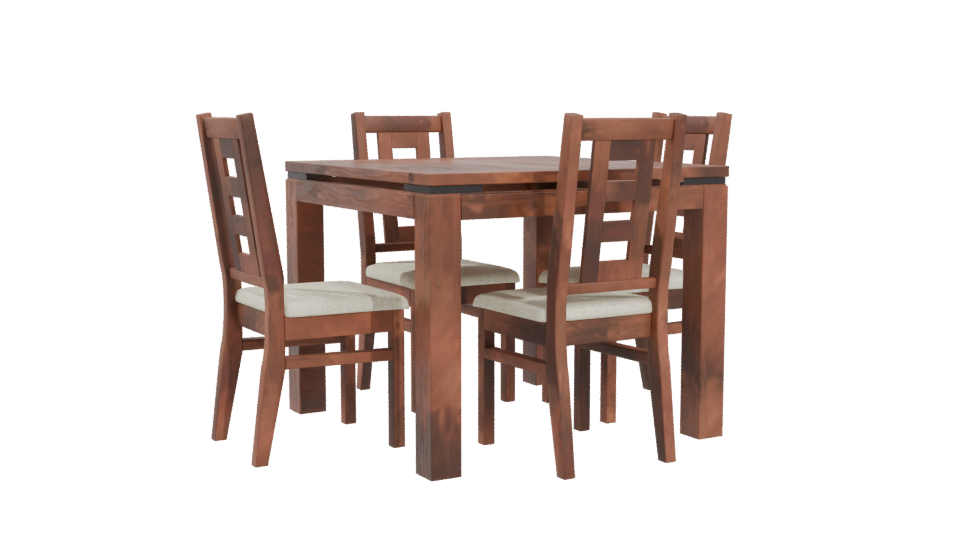 Stylish Wooden Dining Table 3D - Professional 3D Model Render 4