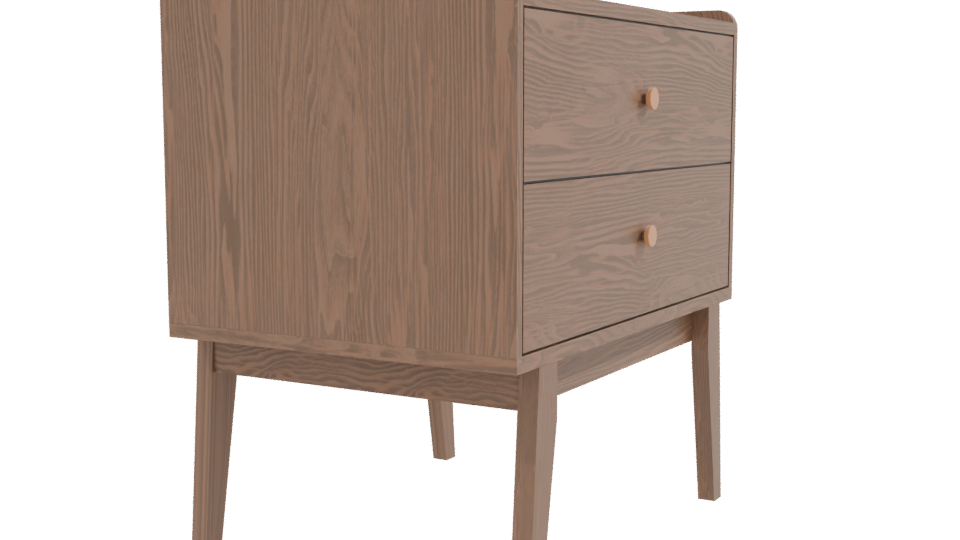 Stylish Wooden Nightstand Model 3D - Professional 3D Model Render 9
