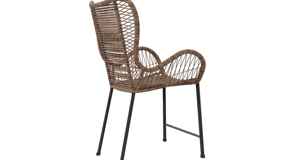 Modern Rattan Bar Chair 3D - Professional 3D Model Render 7