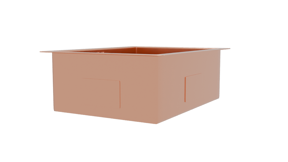 Stylish Rectangular Copper Basin 3D - Professional 3D Model Render 9