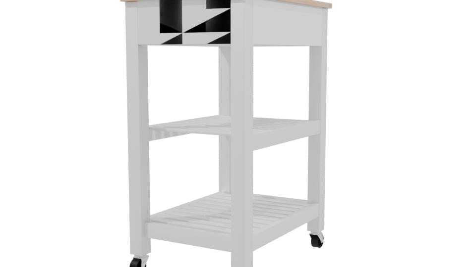 Stylish Kitchen Cart 3D Model - Professional 3D Model Render 3