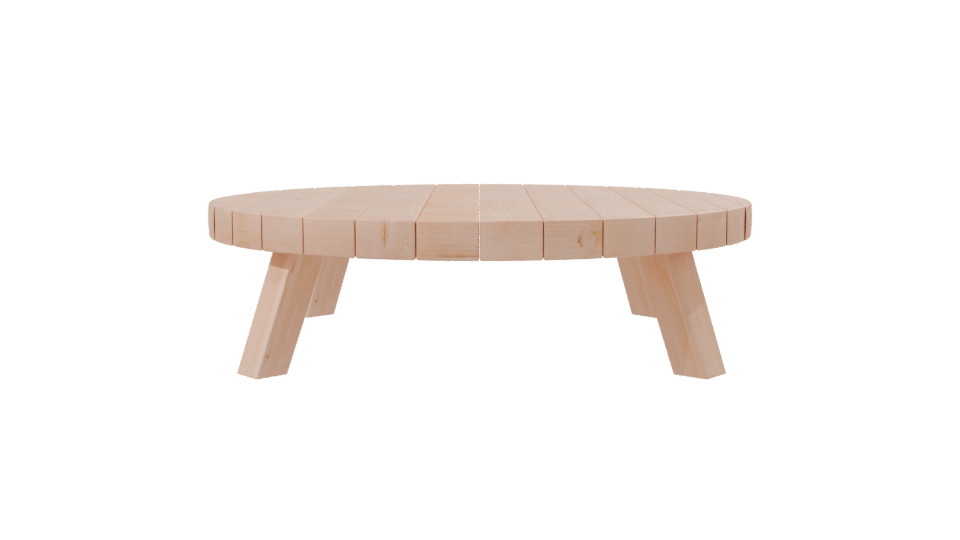 Contemporary Wooden Coffee Table 3D Model - Professional 3D Model Render 8