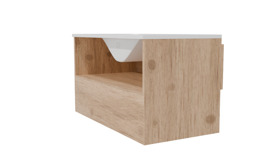 Minimalist Wooden Bathroom Vanity - Professional 3D Model Render 7