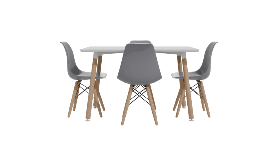 Stylish Minimalist Dining Table Set 3D Model - Professional 3D Model Render 11