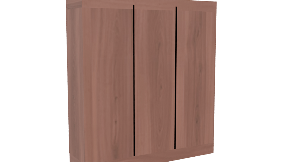Stylish Wooden Storage Cabinet Model - Professional 3D Model Render 4
