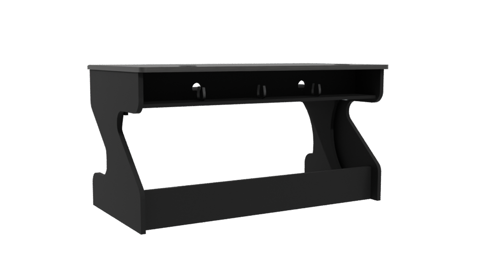 Stylish Black Office Desk Model - Professional 3D Model Render 4