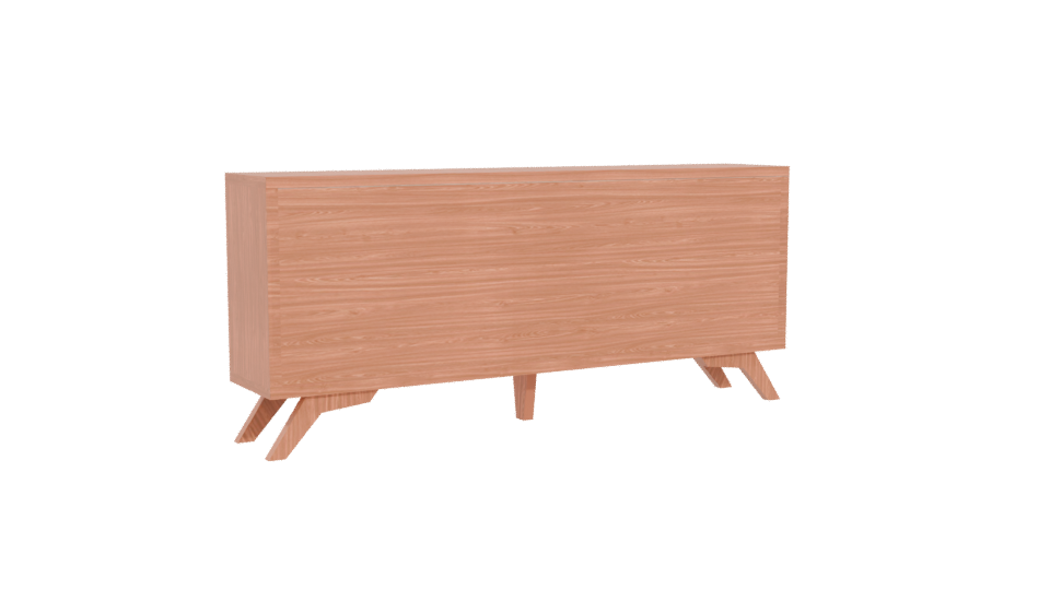 Contemporary Wooden Console Cabinet 3D - Professional 3D Model Render 4
