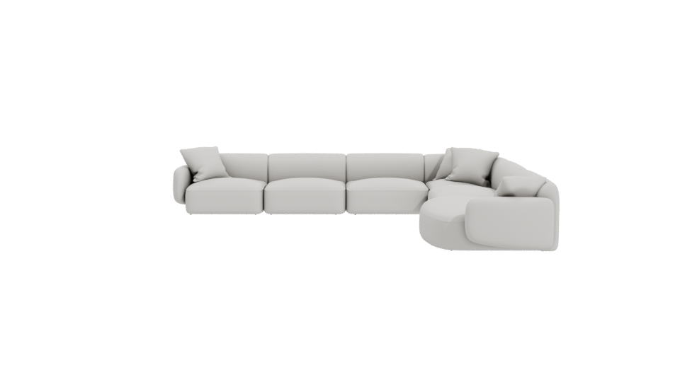 Modern Sectional Sofa 3D Model - Professional 3D Model Render 11