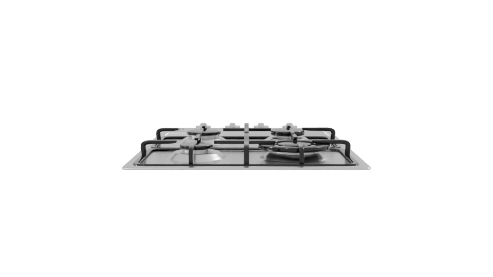 4-Burner Gas Cooktop Model 3D - Professional 3D Model Render 8