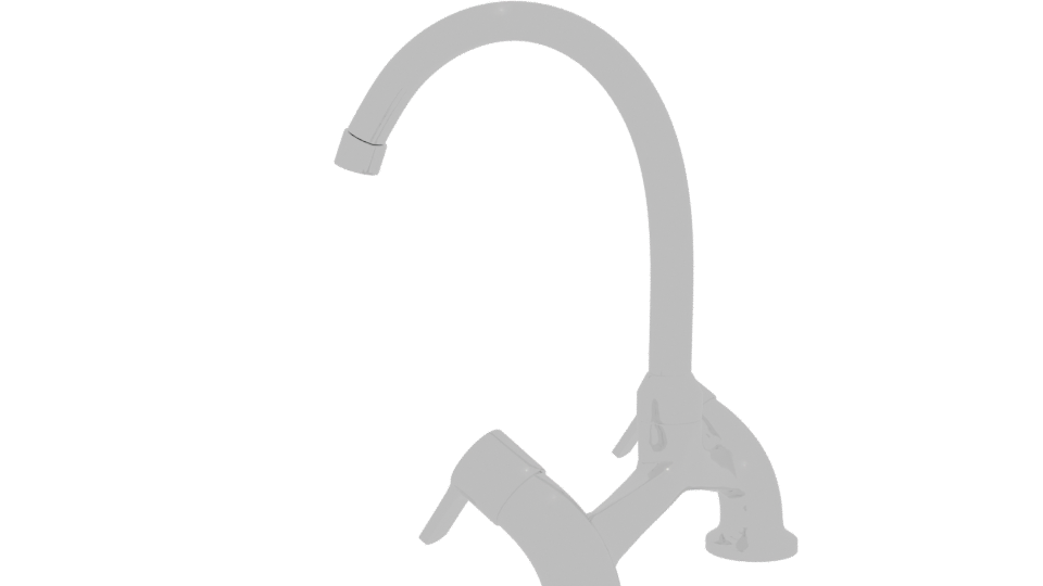 Stylish Contemporary Kitchen Faucet 3D Model - Professional 3D Model Render 3