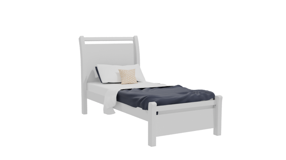 Elegant Minimalist Twin Bed 3D Model - Professional 3D Model Render 10