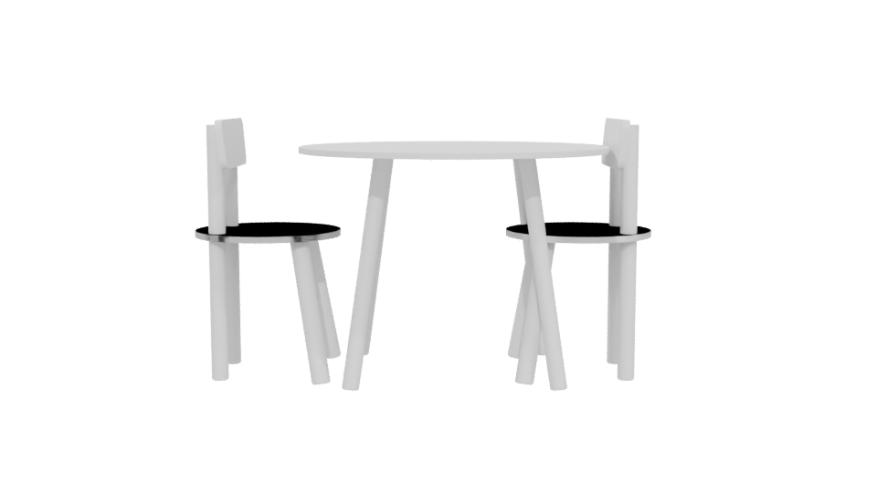 White Round Kids Table 3D - Professional 3D Model Render 5