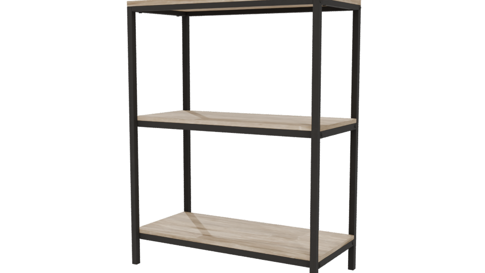 Minimalist Wooden Shelf Unit 3D - Professional 3D Model Render 6