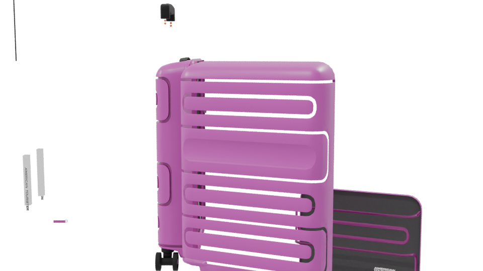 Stylish Pink Luggage Model - Professional 3D Model Render 8