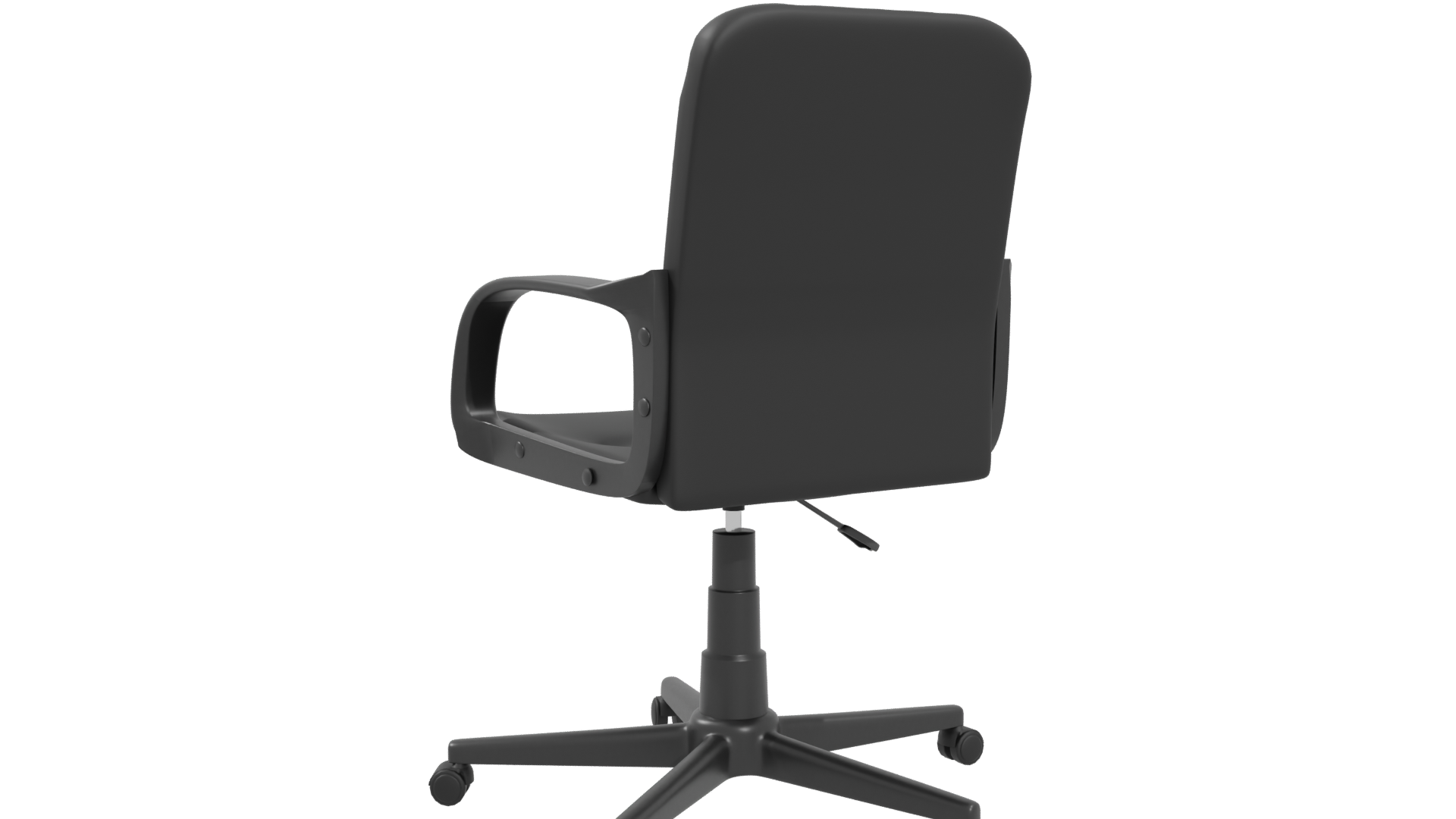 Elegant Black Leather Office Chair 3D Model - Professional 3D Model Render 4