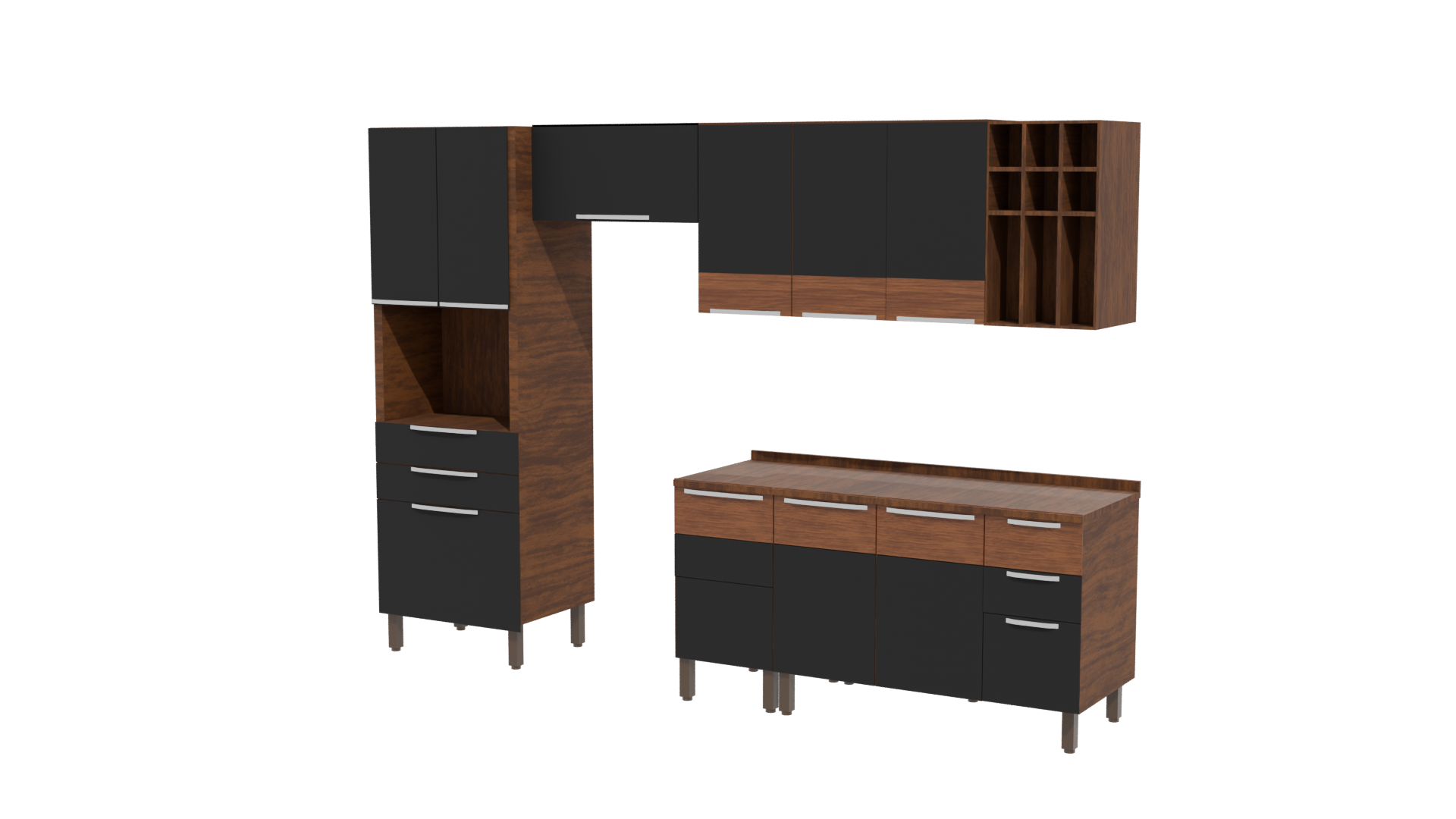 Stylish Kitchen Cabinet Set 3D - Professional 3D Model Render 12