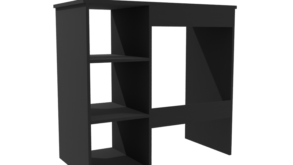 Contemporary Black Storage Desk 3D - Professional 3D Model Render 4