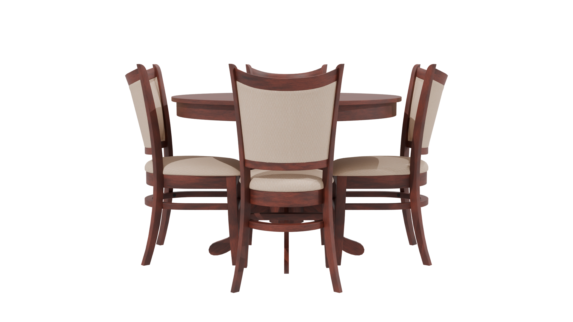 Elegant Round Dining Table Set - Professional 3D Model Render 2