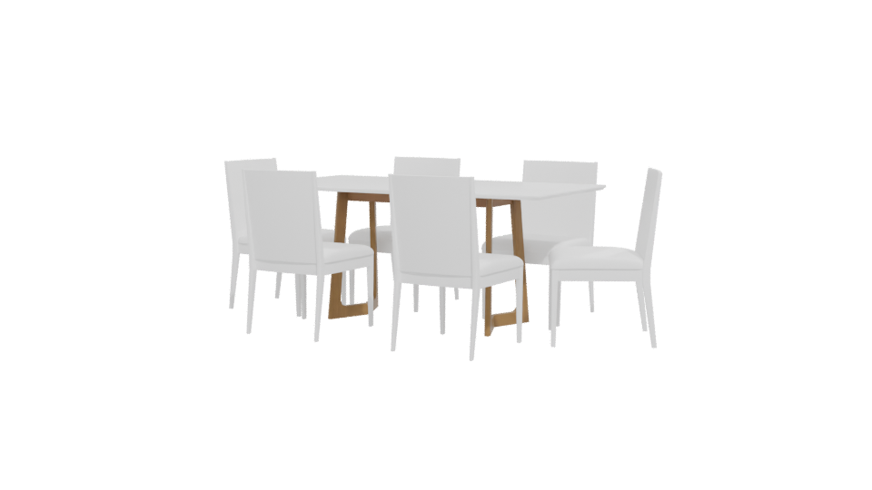 Stylish Modern Dining Table with Chairs 3D Model - Professional 3D Model Render 12