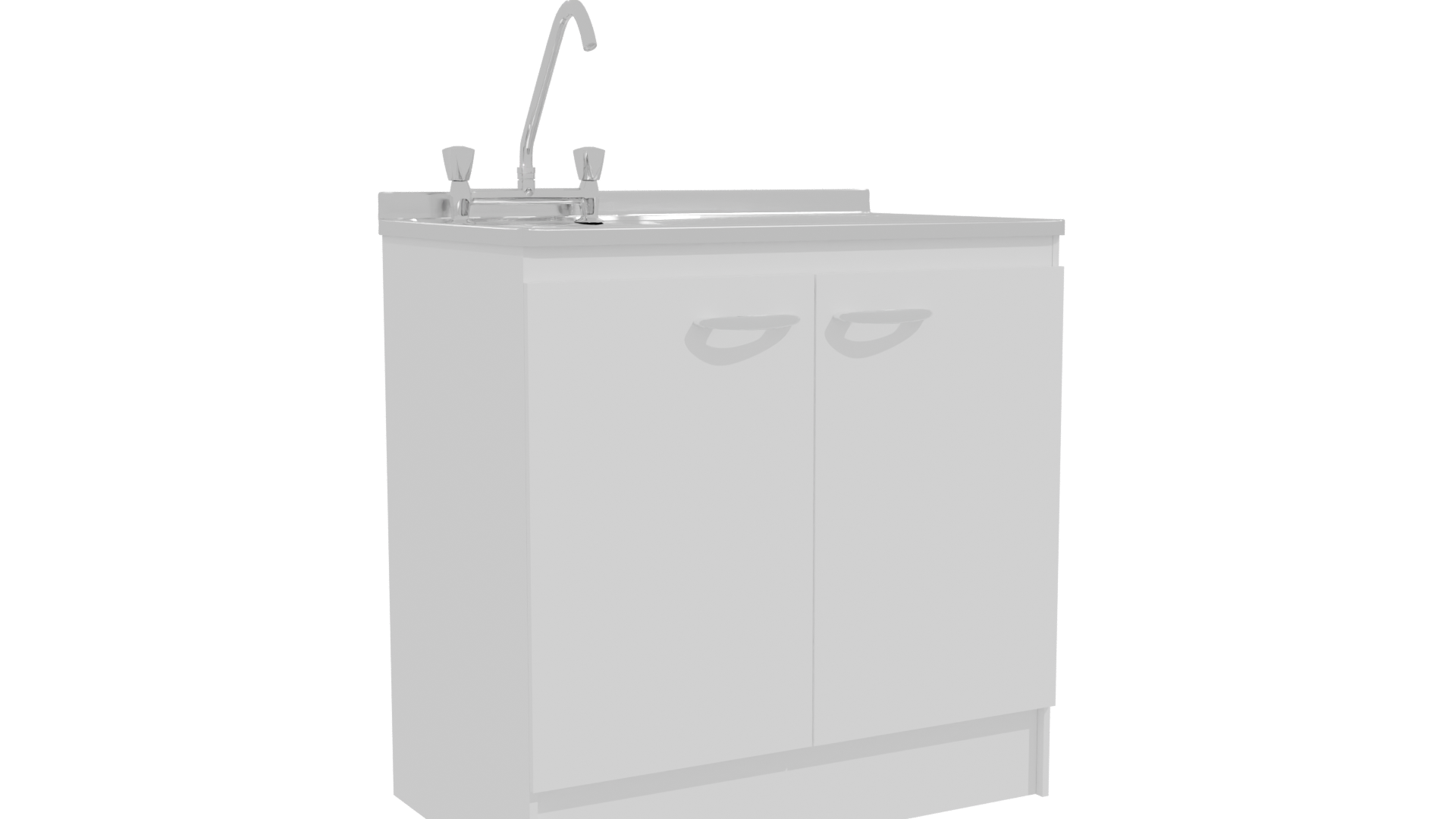 Sleek Kitchen Sink Cabinet Model - Professional 3D Model Render 10