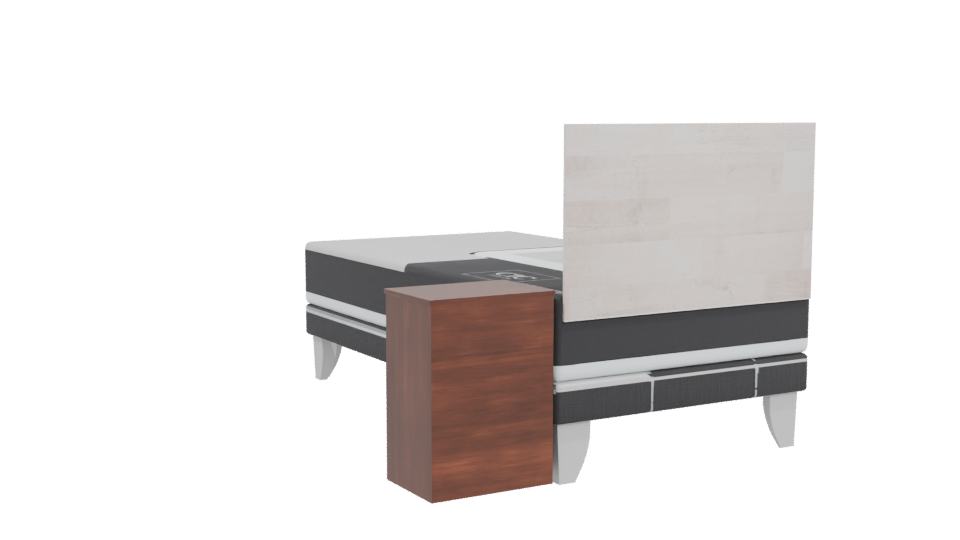 Stylish Minimalist Bed with Nightstand 3D Model - Professional 3D Model Render 4