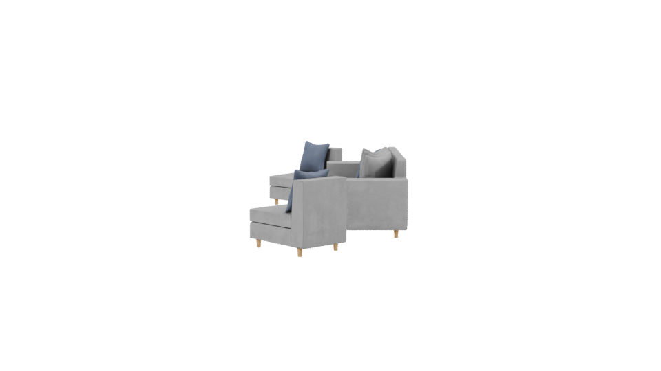 Living Room Sofa Set 3D - Professional 3D Model Render 2