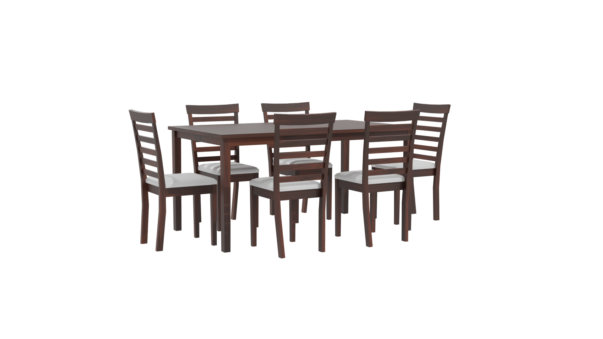 Stylish Wooden Dining Table Set with Chairs 3D Model - Professional 3D Model Render 10