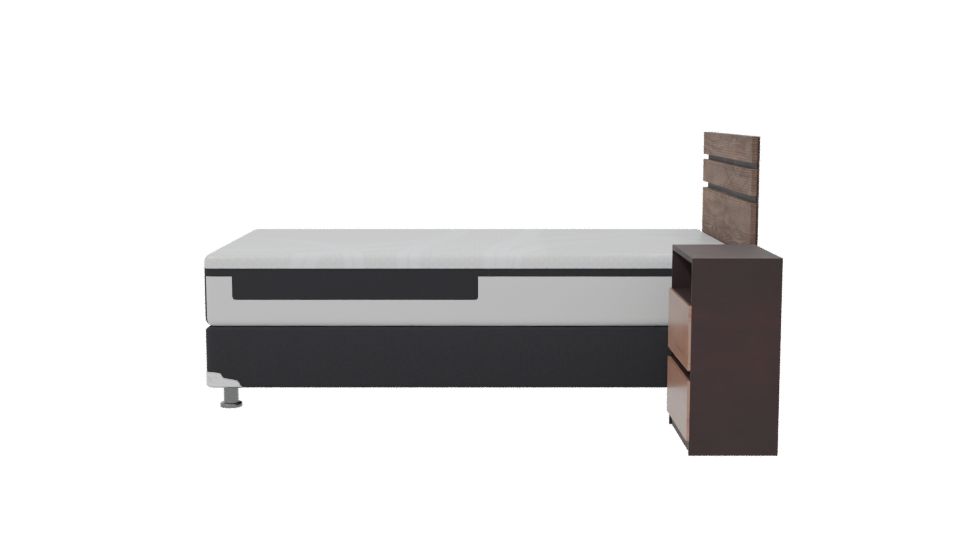 Stylish Single Bed Model 3D - Professional 3D Model Render 2
