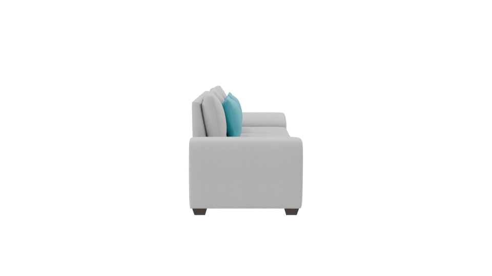 Modern Minimalist White Sofa with Teal Cushions 3D Model - Professional 3D Model Render 8