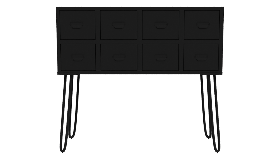 Vintage Wooden Storage Console 3D - Professional 3D Model Render 11