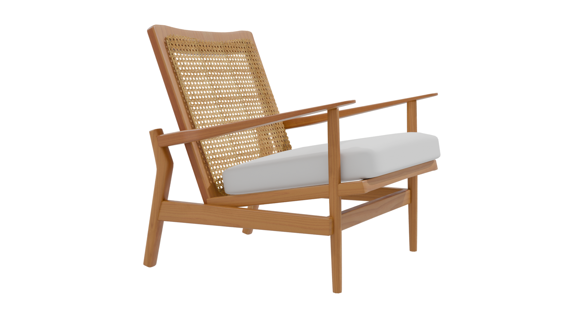 Elegant Rattan Lounge Chair 3D - Professional 3D Model Render 9